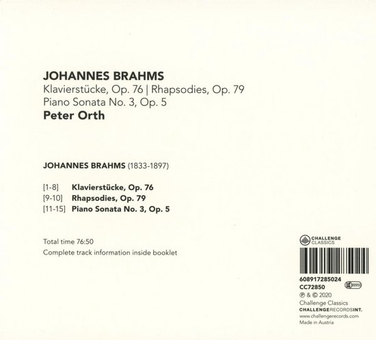 Klavierstücke, Op. 76 | Rhapsodies, Op. 79 | Pian