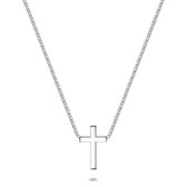 Twice As Nice Halsketting in zilver, kruisje 12 mm zilverkleur 40 cm