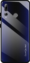 Voor Huawei Enjoy 9s / Honor 10i / 20i / 20 Lite / P Smart Plus 2019 / Maimang 8 Texture Gradient Glass-beschermhoes (donkerblauw)