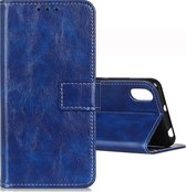 Voor LG K20 2019 Retro Crazy Horse Texture Horizontaal Flip Leren Case met Houder & Kaartsleuven & Portemonnee & Fotolijst (Blauw)