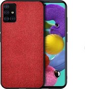 Voor Galaxy A71 schokbestendige stoffen textuur PC + TPU beschermhoes (rood)