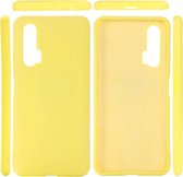 Voor Huawei Nova 6 effen kleur vloeibare siliconen valbestendige beschermhoes (geel)