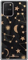 Samsung S10 Lite hoesje siliconen - Counting the stars | Samsung Galaxy S10 Lite case | zwart | TPU backcover transparant