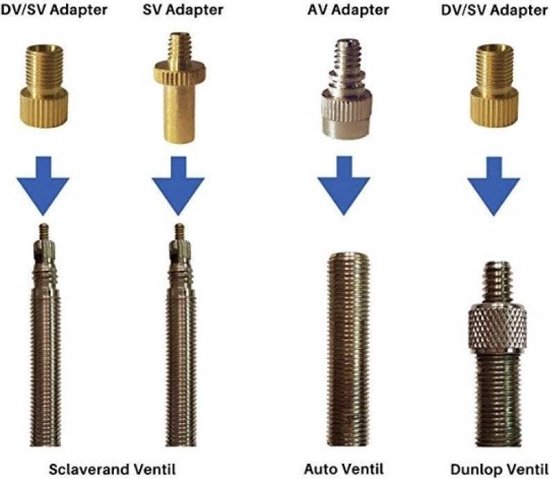Aanhankelijk 鍔 slijm Fiets nippelset / verloopnippels 6-delig - ventiel adapter set | bol.com