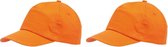 Voordelige oranje pet voor volwassenen 10 stuks - One size - Koningsdag/Oranje supporter artikelen