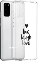iMoshion Hoesje Geschikt voor Samsung Galaxy S20 Hoesje Siliconen - iMoshion Design hoesje - Transparant / Zwart / Live Laugh Love