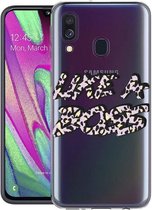 iMoshion Design voor de Samsung Galaxy A40 hoesje - Like A Boss - Paars / Zwart