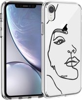 iMoshion Design voor de iPhone Xr hoesje - Abstract Gezicht - Zwart
