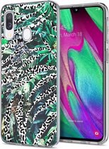 iMoshion Design voor de Samsung Galaxy A20e hoesje - Jungle - Wit / Zwart / Groen