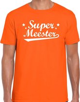 Super meester cadeau t-shirt oranje heren L