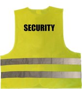 Security vest / hesje geel met reflecterende strepen voor volwassenen - beveiligingsdienst / bewakingsdienst- veiligheidshesjes / veiligheidsvesten