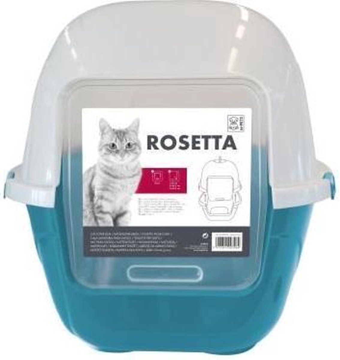 MPETS Rosetta-toiletartikelen - voor katten - 50x42,4x44,5 cm - Blauw