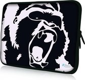 Sleevy 15,6 laptophoes gorilla zwart/grijs - laptop sleeve - laptopcover - Sleevy Collectie 250+ designs