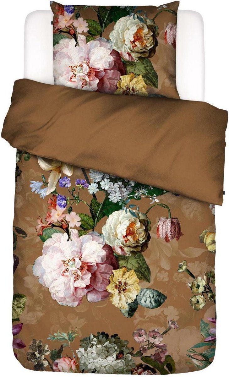 Essenza Fleur Dekbedovertrek Katoensatijn Cinnamon - Lits-Jumeaux XL – 260x200/220 cm