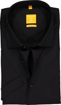 Redmond modern fit overhemd - korte mouw - zwart - Strijkvriendelijk - Boordmaat: 39/40