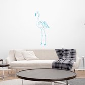 Muursticker Flamingo -  Lichtblauw -  70 x 160 cm  -  slaapkamer  woonkamer  dieren - Muursticker4Sale