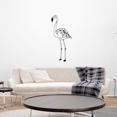 Muursticker Flamingo Silhouette - Oranje - 70 x 160 cm - baby en kinderkamer - muursticker dieren slaapkamer woonkamer alle
