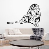 Muursticker Leeuw -  Geel -  80 x 54 cm  -  slaapkamer  woonkamer  dieren - Muursticker4Sale