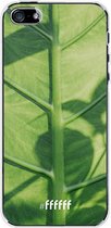 iPhone SE (2016) Hoesje Transparant TPU Case - Leaves Macro #ffffff