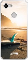 Google Pixel 3 Hoesje Transparant TPU Case - Sunset Surf #ffffff