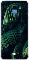 6F hoesje - geschikt voor Samsung Galaxy J6 (2018) -  Transparant TPU Case - Palm Leaves Dark #ffffff