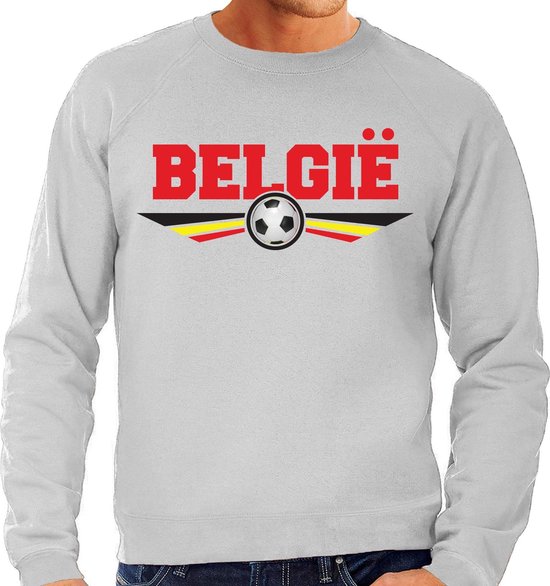 Belgie landen / voetbal sweater met wapen in de kleuren van de Belgische  vlag - grijs... | bol.com