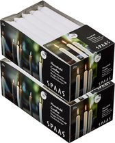 40x Witte huishoudkaarsen 18 cm 6 branduren - Geurloze kaarsen - Dinerkaarsen/tafelkaarsen/kandelaarkaarsen