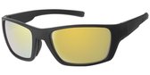 Zwarte sport  zonnebril | Dames/unisex | zilverkleurige lens