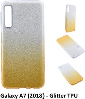 Kleurovergang Goud Glitter TPU Achterkant voor Samsung Galaxy A7 (2018) (A750)