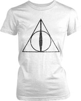Harry Potter Dames Tshirt -S- Deathly Hallows Symbol Wit