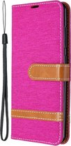 Samsung Galaxy A41 Hoesje - Denim Book Case - Roze