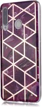 Huawei P30 Lite Hoesje - Marble Design - Violet