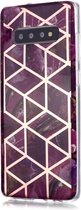Coverup Marble Design TPU Back Cover - Geschikt voor Samsung Galaxy S10 Plus Hoesje - Violet