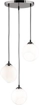 LED Hanglamp - Trion Klino - E27 Fitting - 3-lichts - Rond - Mat Chroom - Aluminium - BES LED