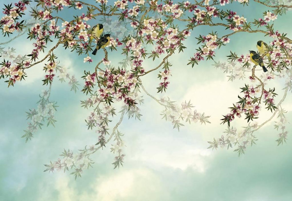 Fotobehang - Sakura - Wandbekleding - Bloemen - Natuur - Woonkamer - Slaapkamer - Komar - 368x254cm - Komar