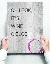 Wandbord: Oh Look, It's Wine O'Clock! - 30 x 42 cm