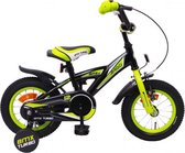 Kinderfiets - BMX turbo - 12 inch - vanaf 3 jaar - afneembare zijwieltjes - Zwart en geel