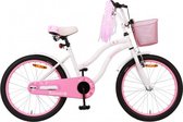 Kinderfiets - Flower - 20 inch - 33 cm - Met terugtraprem - Met led-verlichting - Wit