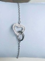 La Rosa Princesa Infinity Hart Armband Zilver Met zirkonia steentjes - Dames Cadeau Moederdag