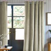 Fluwelen gordijn 100% polyester - lichtbeige 140x250 cm