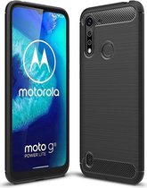 Motorola Moto G8 Power Lite Hoesje Geborsteld TPU Zwart