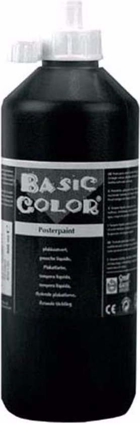 Zwarte kinder verf op waterbasis 500 ml - Schilderen/verfen bol.com
