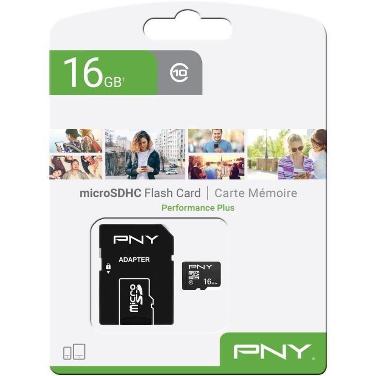 Micro SD Memory Card with Adaptor PNY Performance Plus C10