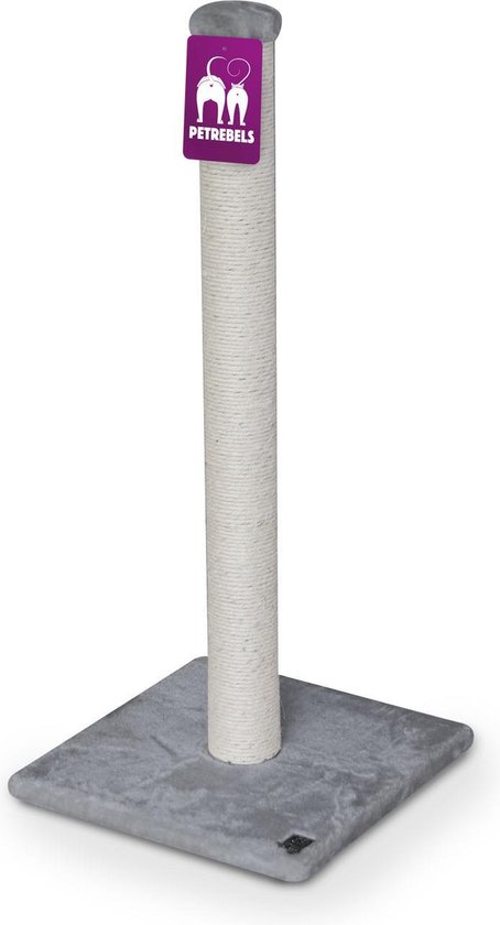 Petrebels maine 90 krabpaal - grijs - 40 x 40 x 90 cm - extra stabiel