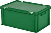 Stapelbak met deksel - Opbergbox - 600x400xH295mm - groen