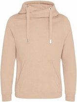 Cross Neck Hoodie  Unisex  Normal fit Nude maat S