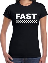 Fast coureur supporter / finish vlag t-shirt zwart voor dames XS