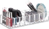 relaxdays make up organizer - 8 vakken - transparant - cosmetica organizer - voor in lade