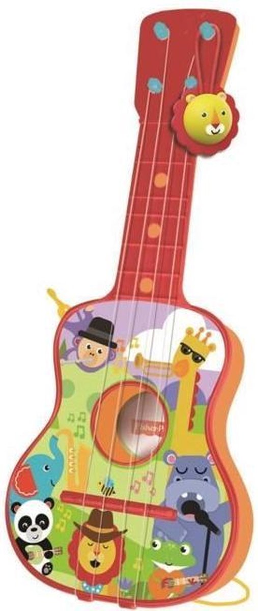 Fisher-Price 4-snarige Gitaar in Plastic Doos - Met litho-koffer