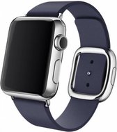 Wabando Kunstleren Bandje moderne gesp Avant-Garde Middernacht Blauw compatibel met Apple Watch 41/40/38 mm